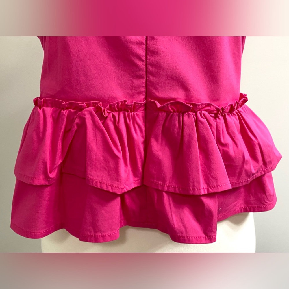 Strut & Bolt Womens L Ruffle Crop Pink Top Boho Fall Festival Preppy Cottagecore - Picture 6 of 15